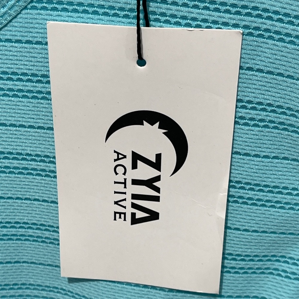 ZYIA Active Sky Luxe Muscle Tank Top Teal Turquoise Blue XXL Activewear Mesh Top - Picture 5 of 8